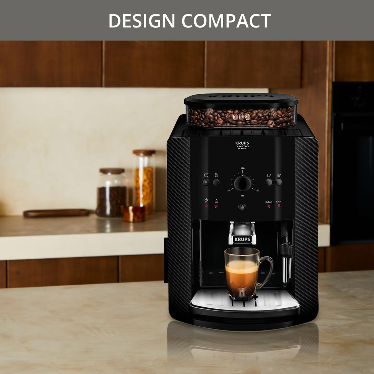 Krups YY8125FD - Máquina espresso, automática, de café molido, 1400 W, 1.6 L, negro