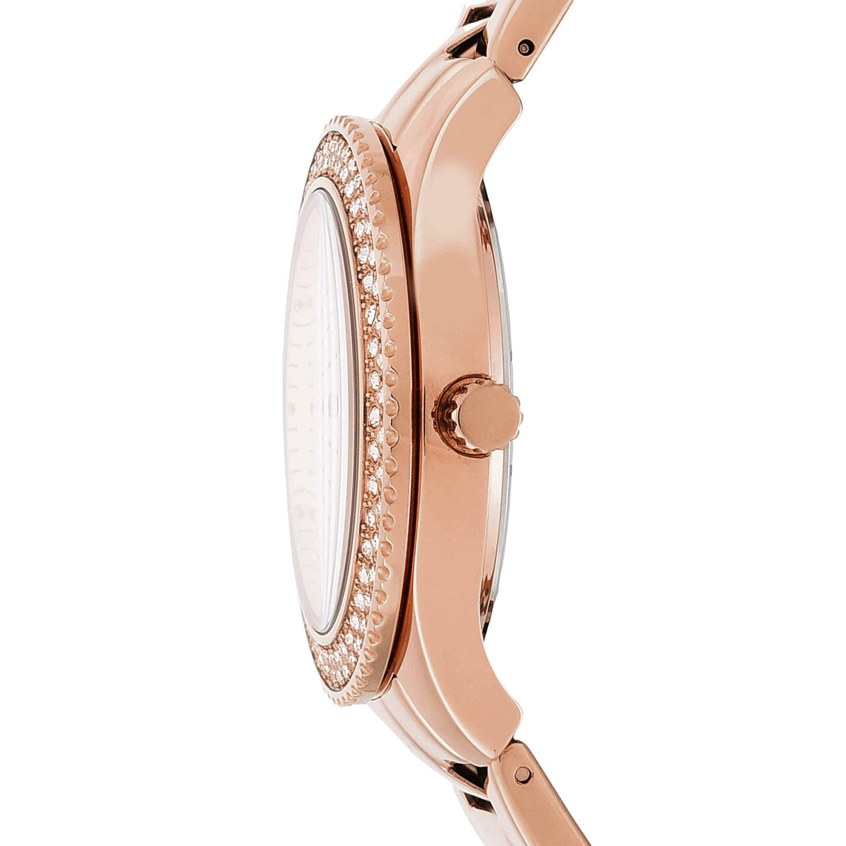 Fossil Stella Reloj para mujer, movimiento cronógrafo con correa de acero o piel, Tono oro rosa, 38MM