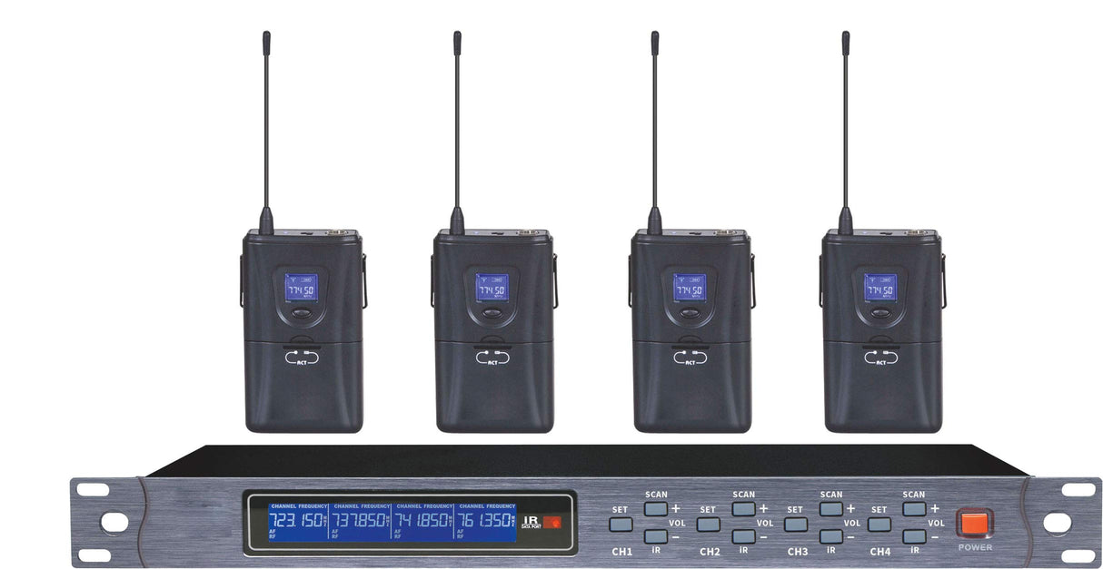 Kit de conferencias inalámbrico UHF con 4 micrófonos portátiles - KARMA SET 8042LAV