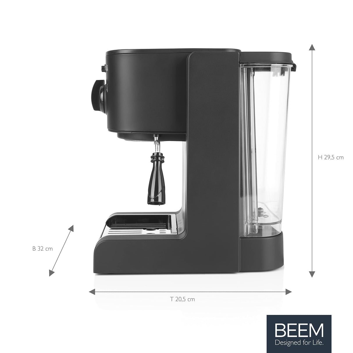 BEEM ESPRESSO-PERFECT Máquina de café espresso | 20 bares | Para cápsulas, polvo&Pads para disfrutar del café en casa | Con boquilla de espuma de leche para especialidades de café como las del barista