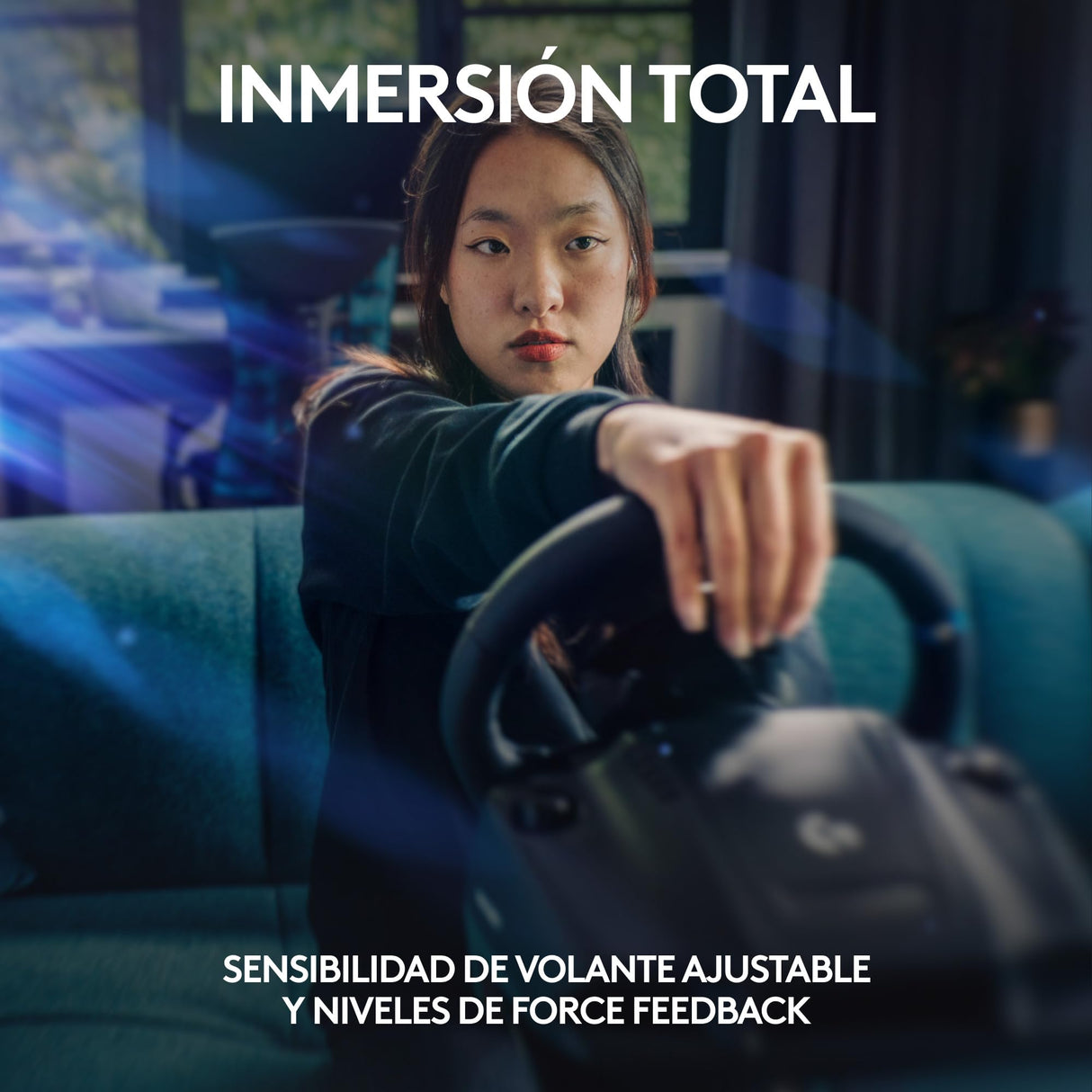 Logitech G G923 Racing Wheel and Pedals, Force Feedback TRUEFORCE,1.000 Hz, respuesta eficaz, control de salida de doble embrague, volante auténtico, para PS5, PS4, PC, Mac - Negro