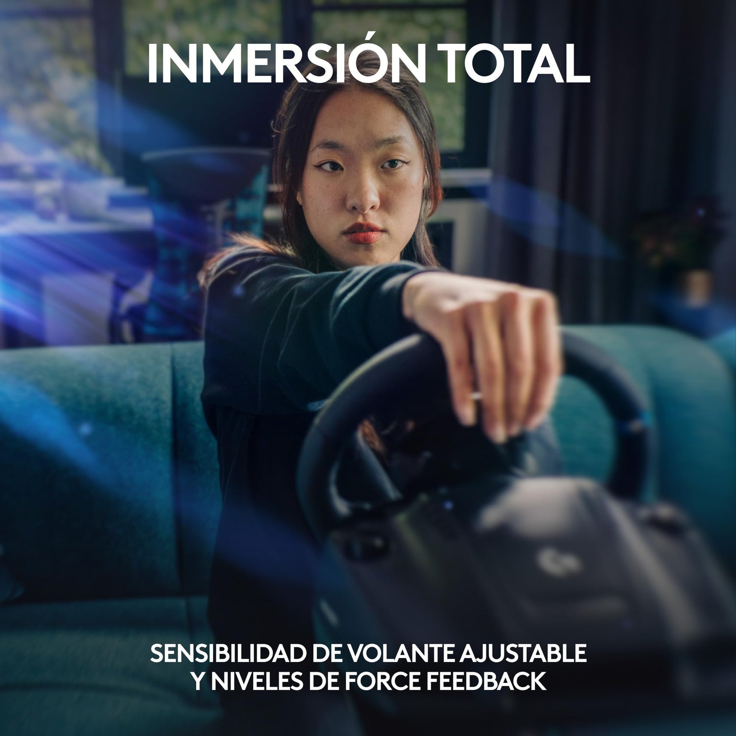 Logitech G G923 Racing Wheel and Pedals, Force Feedback TRUEFORCE,1.000 Hz, respuesta eficaz, control de salida de doble embrague, volante auténtico, para PS5, PS4, PC, Mac - Negro