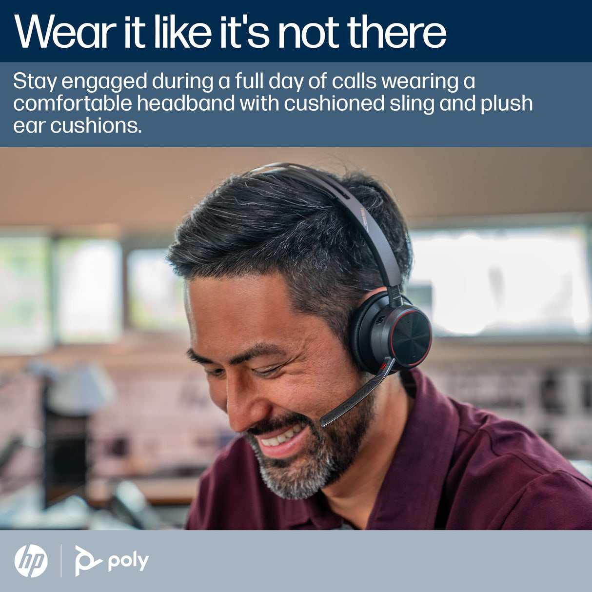 Poly Voyager Focus 2 Auriculares inalámbricos UC con micrófono y soporte de carga: compatible con PC a través del adaptador BLUETOOTH BT700 incluido o mediante cable USB