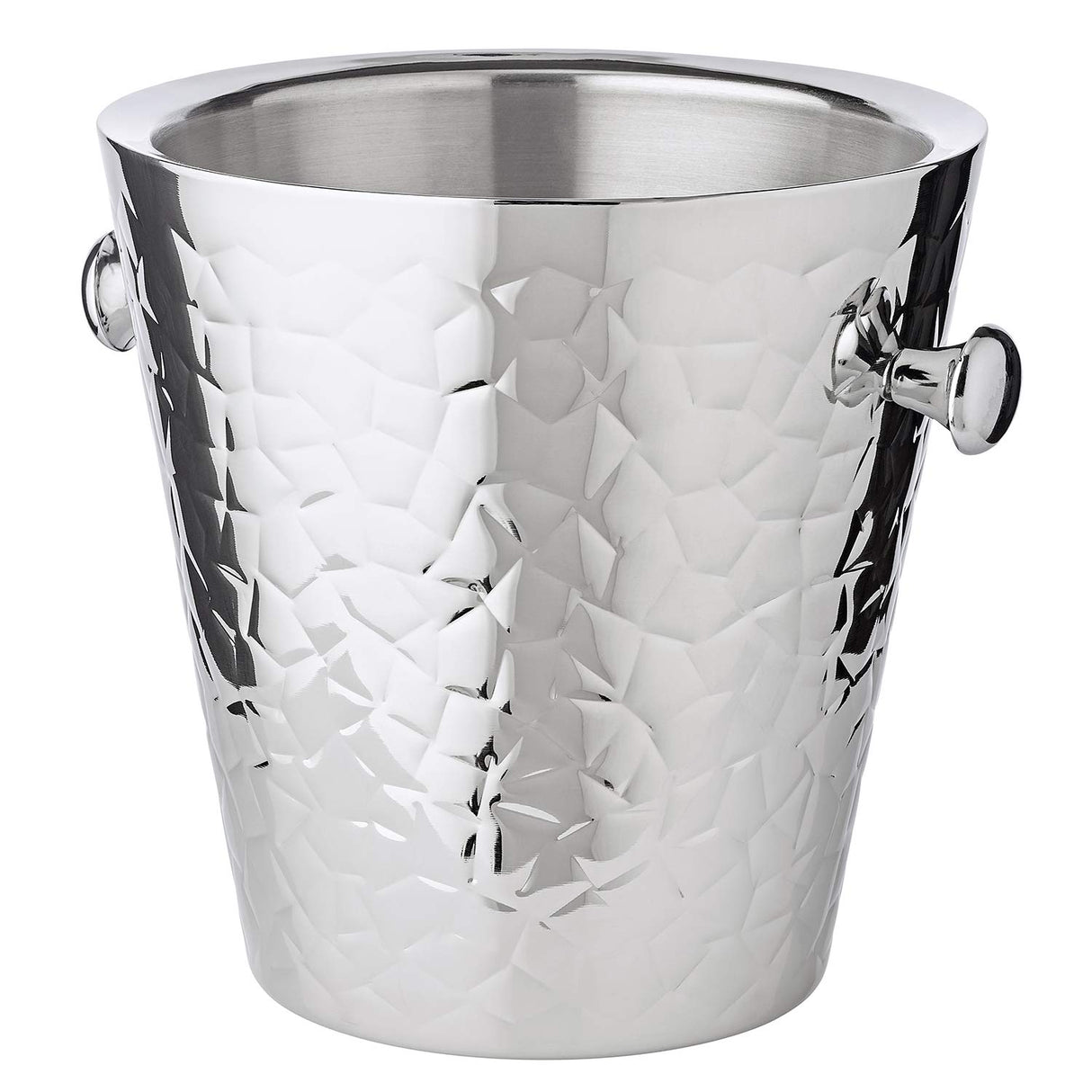 EDZARD Champanera/refrigerador de Botellas Capri, con Asas, Acero Inoxidable Muy Pulido, de Doble Pared, Exterior Estampado, Altura 23 cm, diámetro 22 cm