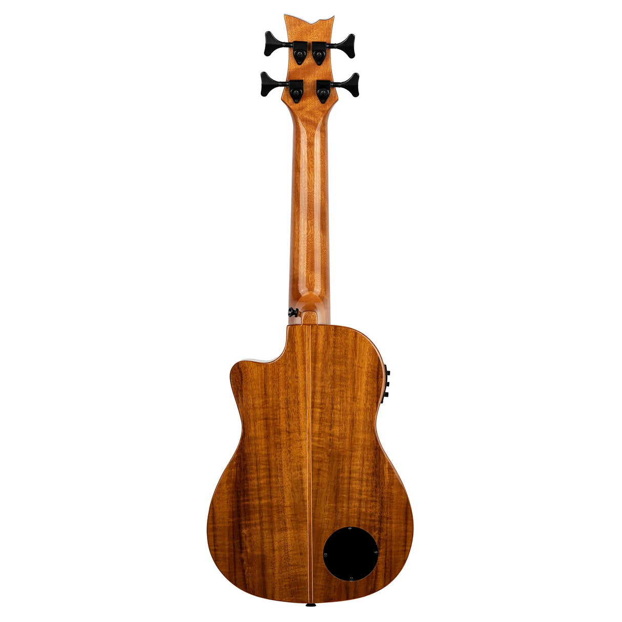 Ortega Guitars Travel Bass electro-acústico - fretless - Serie Lizard - Ukelele bajo - incluye Gigbag - Acacia, Mahagony (CAIMAN-FL-GB)