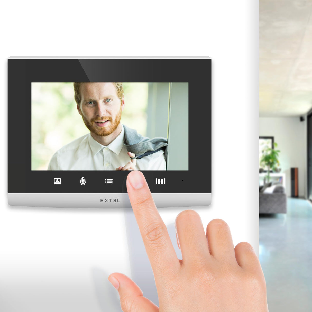 Extel - Videoportero con Cable Conectado Connect 2 Ultra Plano, fácil de Instalar Conectado Smartphone o Desde su Monitor de 7 Pulgadas, visión Nocturna WiFi