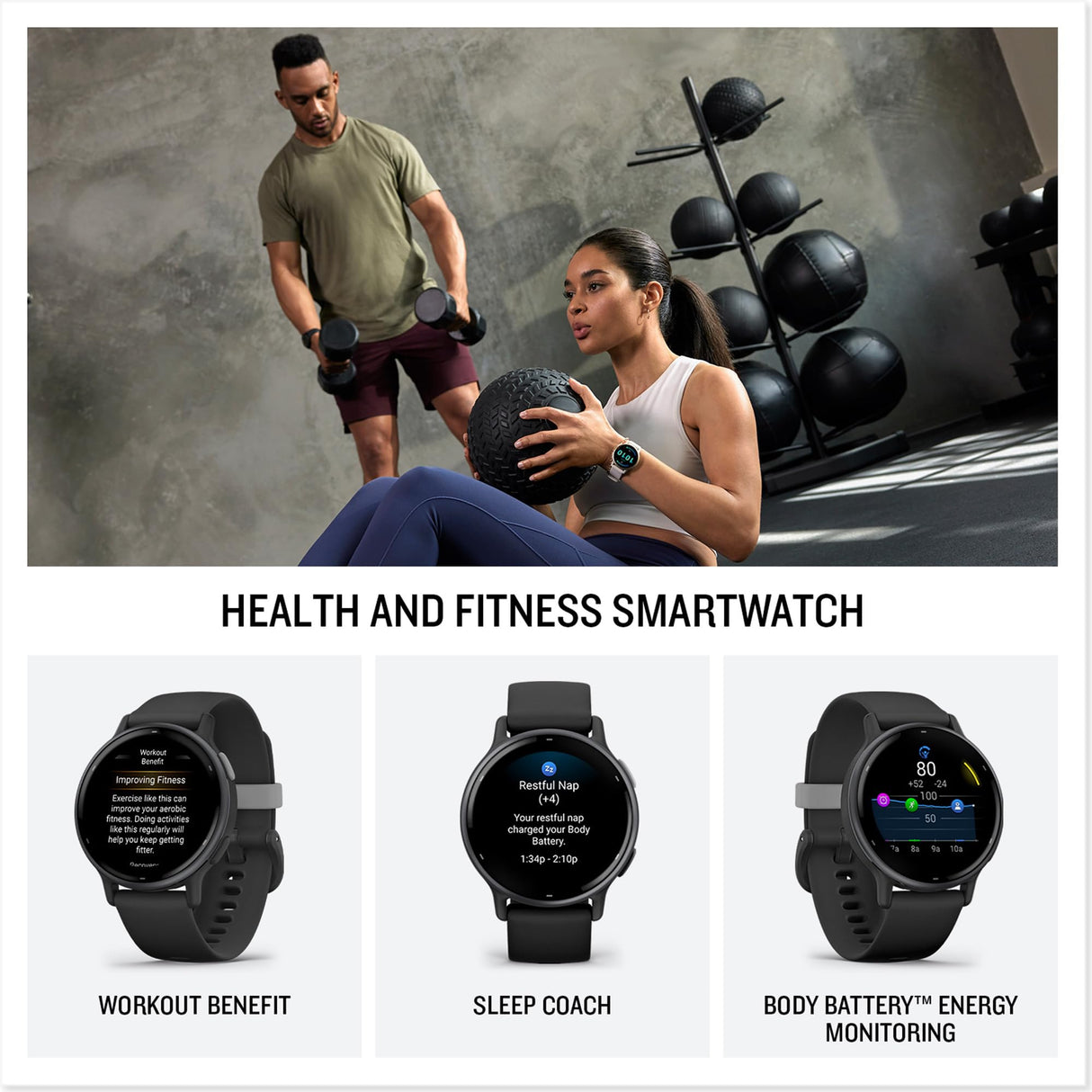 Garmin Venu 3S Reloj Inteligente Fitness GPS con telefonía Bluetooth y Asistencia por Voz & Vivoactive 5 - Reloj Inteligente GPS con Pantalla táctil AMOLED de 1,2", Funciones Fitness y Salud y música