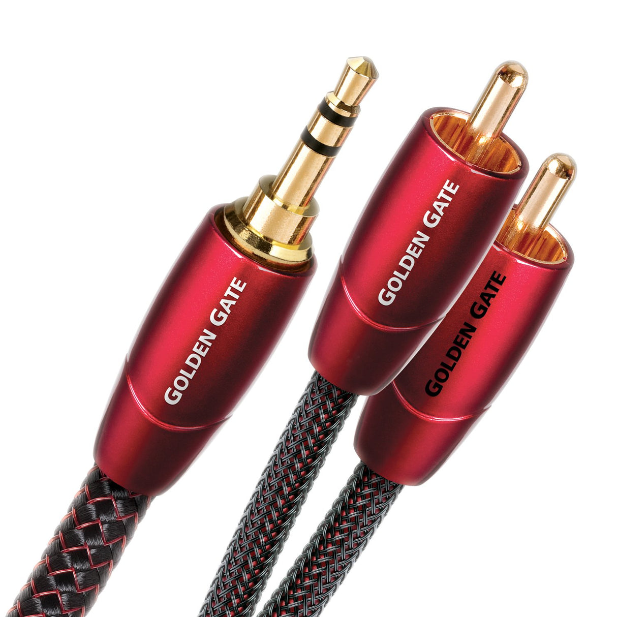 AudioQuest 3m Golden Gate 3.5mm - 2xRCA cable de audio 3,5mm Negro - Cables de audio (3,5mm, 2 x RCA, Cobre, 3 m, Negro)