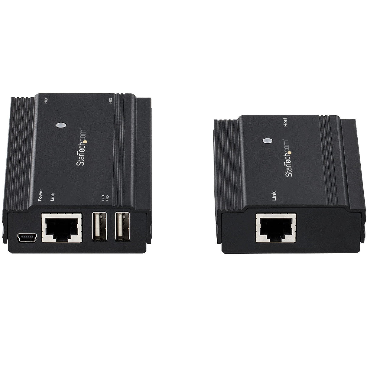 StarTech.com Hub Concentrador Extensor USB 2.0 de 4 Puertos por un Solo Cable Ethernet CAT5e/CAT6 RJ45-100m - Juego de Alargador USB - Caja de Metal - Alimentación Externa - 480 Mbps (USB2004EXT100)