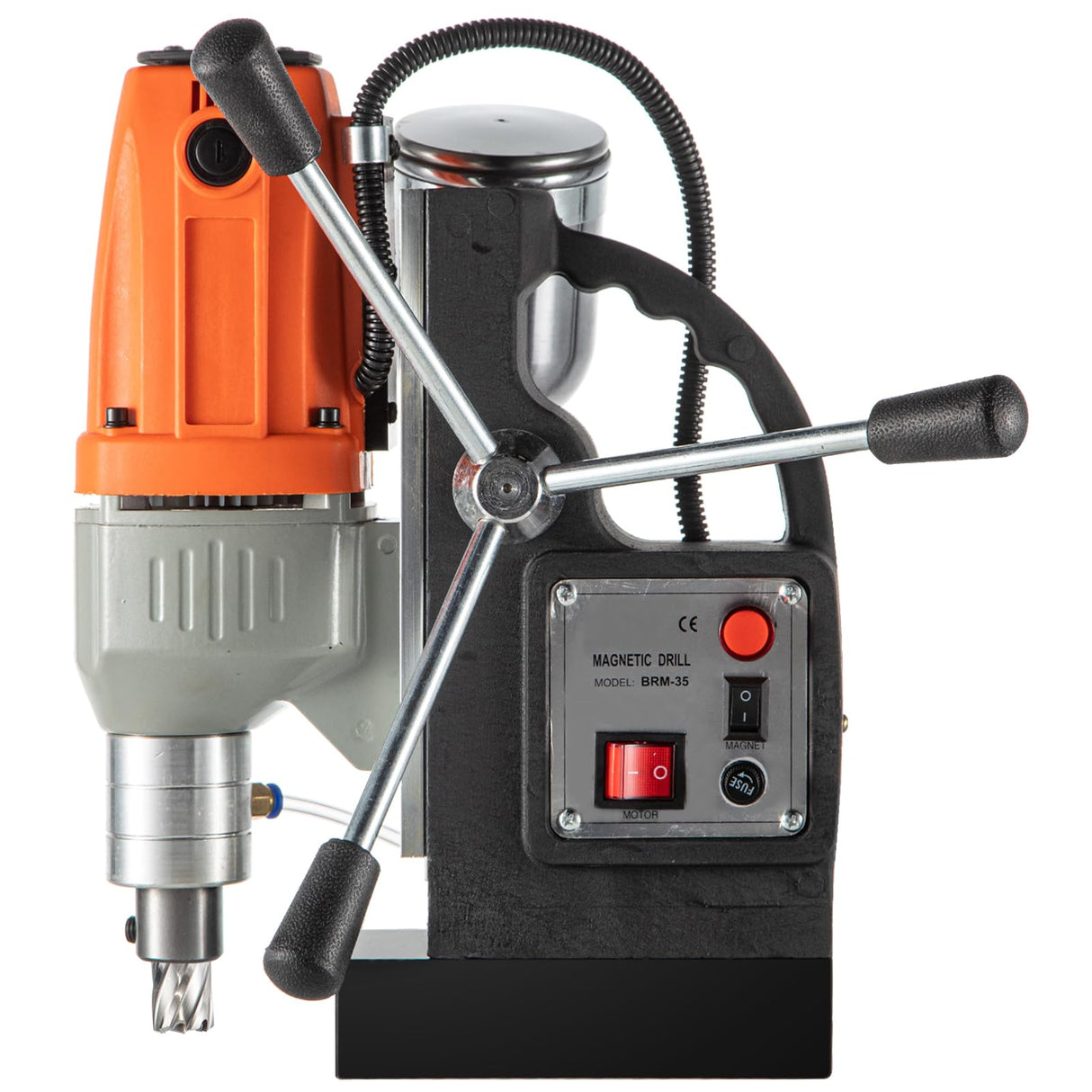 Mophorn Taladro Magnético, 980 W Taladro de Núcleo Magnético, 35 mm Taladro Magnético de Columna BRM-35, 12000 N Taladro Electromagnético, Sistema de Perforación Electromagnética