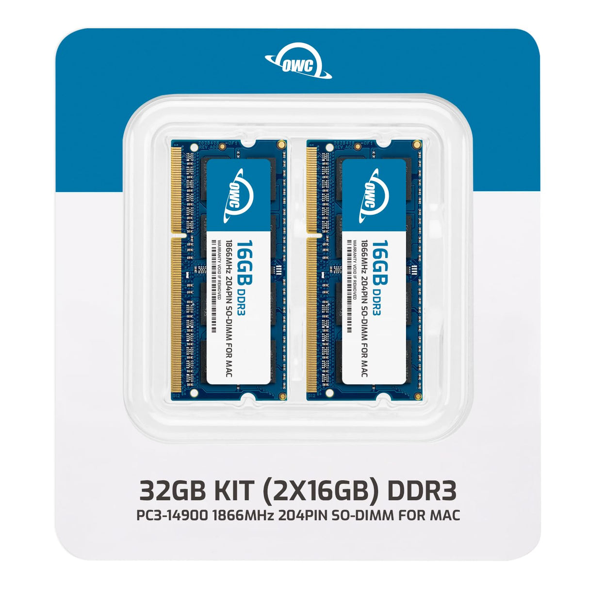 Owc - 1867ddr3s32p 32gb ddr3 1866mhz módulo de - Memoria (ddr3, portátil, 204-pin so-dimm, 2 x 16 GB, Azul, 0-85 °c)