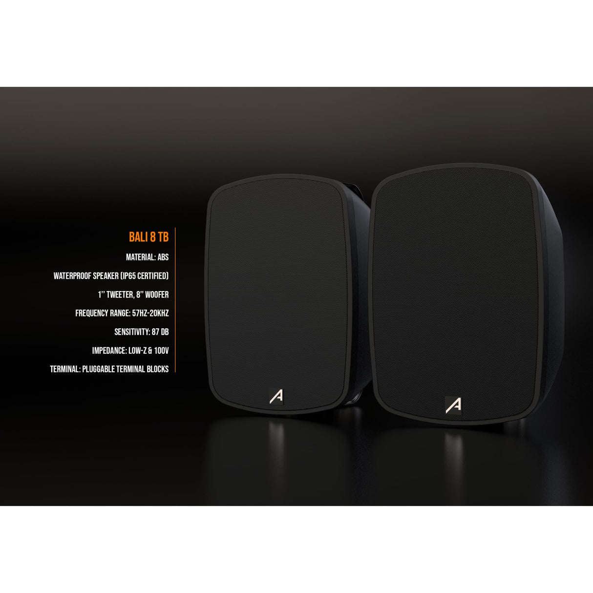 Audibax Pro Bali 8 TB Altavoz Pasivo de Exterior de Montaje en Pared (Pareja) IP65