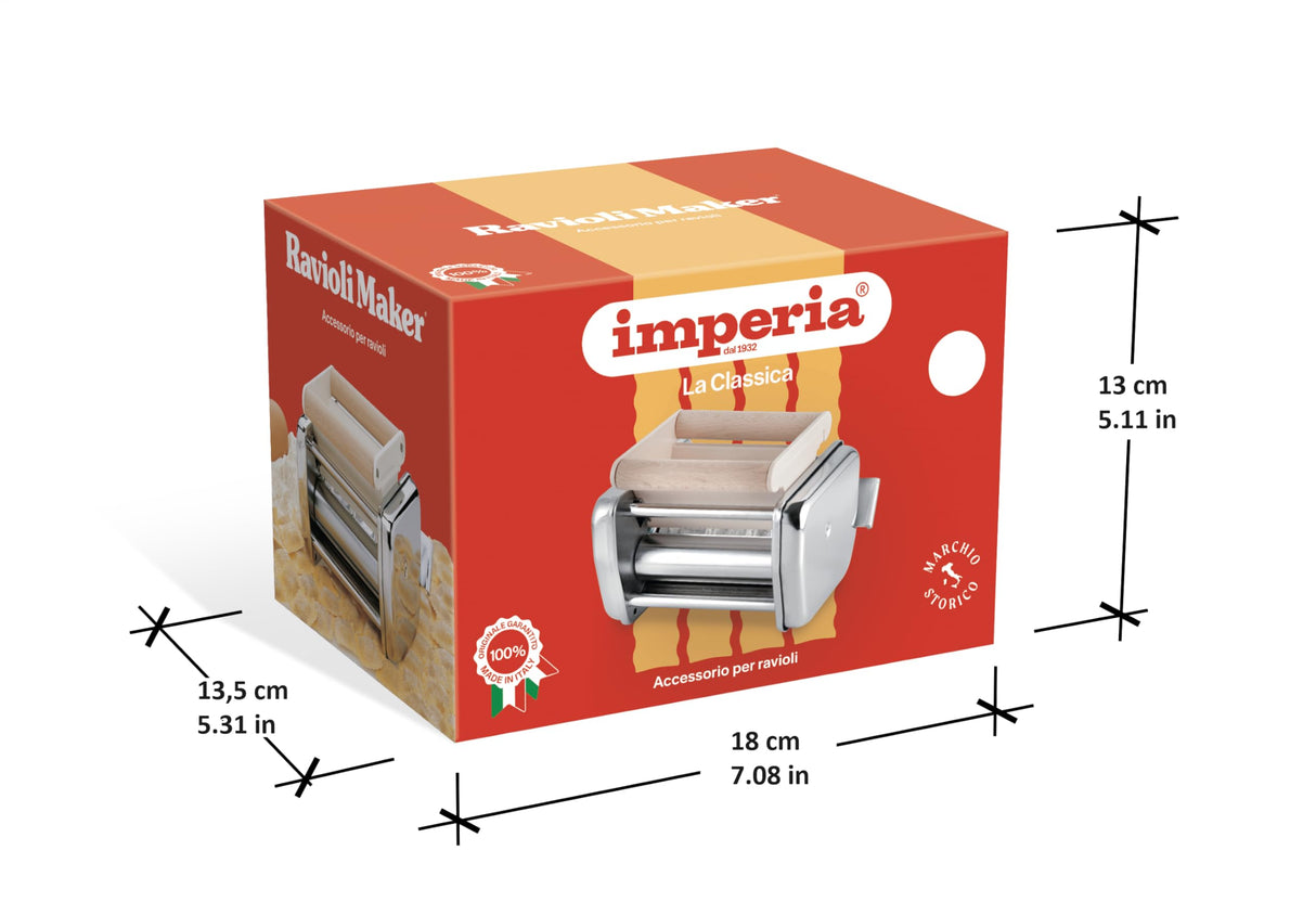Imperia Raviolimaker Línea Clásica. Accesorio para raviolis made in Italy. Accesorio para máquina de pasta en acero. Accesorio de raviolis compatible con las máquinas de pasta Imperia. (Raviolimaker3)