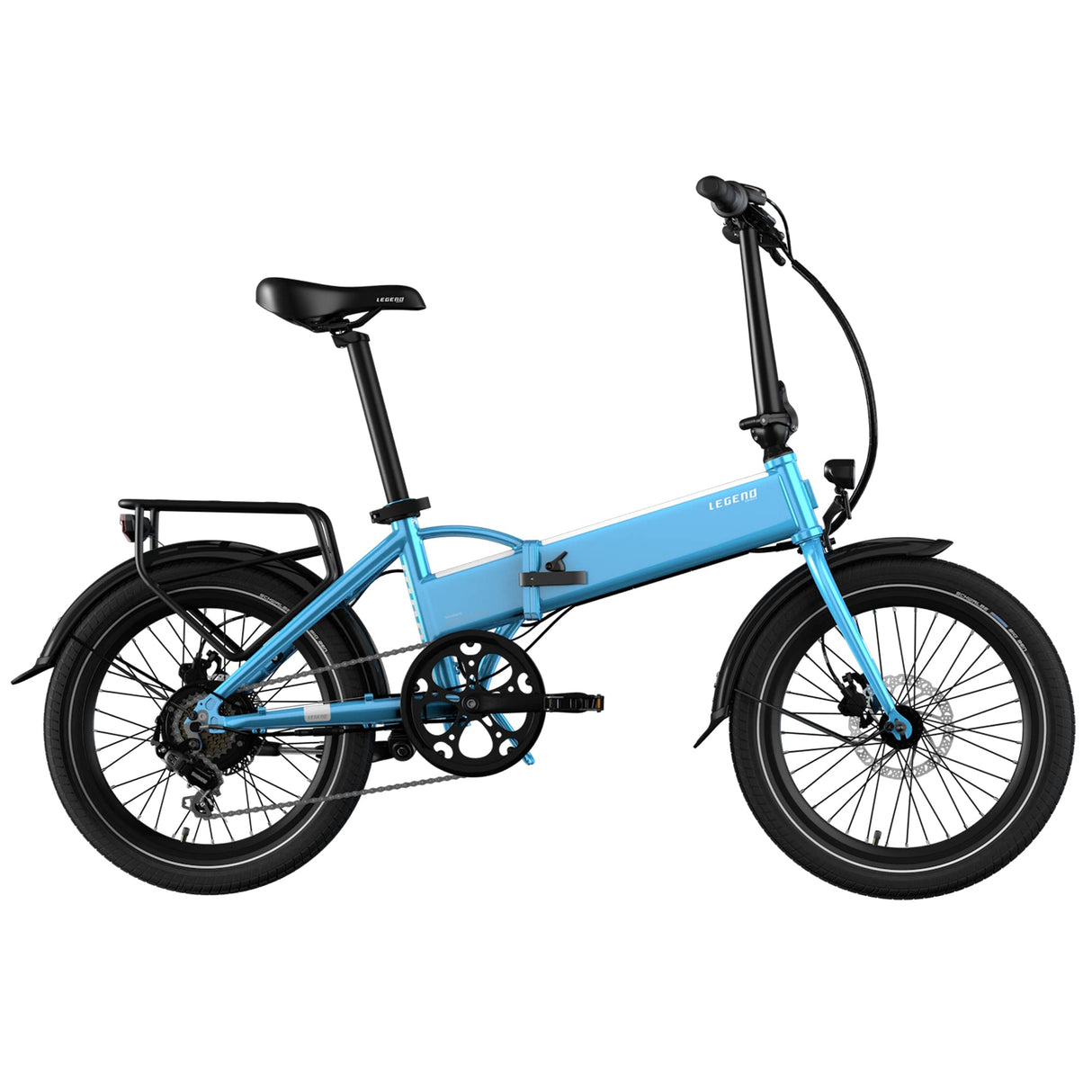LEGEND EBIKES Monza Bicicleta Eléctrica Plegable Batería Extraíble 25km/h, 36V 14Ah, E Bike 6 Velocidades 250W, Bicicleta Electrica Ruedas 20" Bicicletas Electricas Frenos Hidráulicos, Bici Azul
