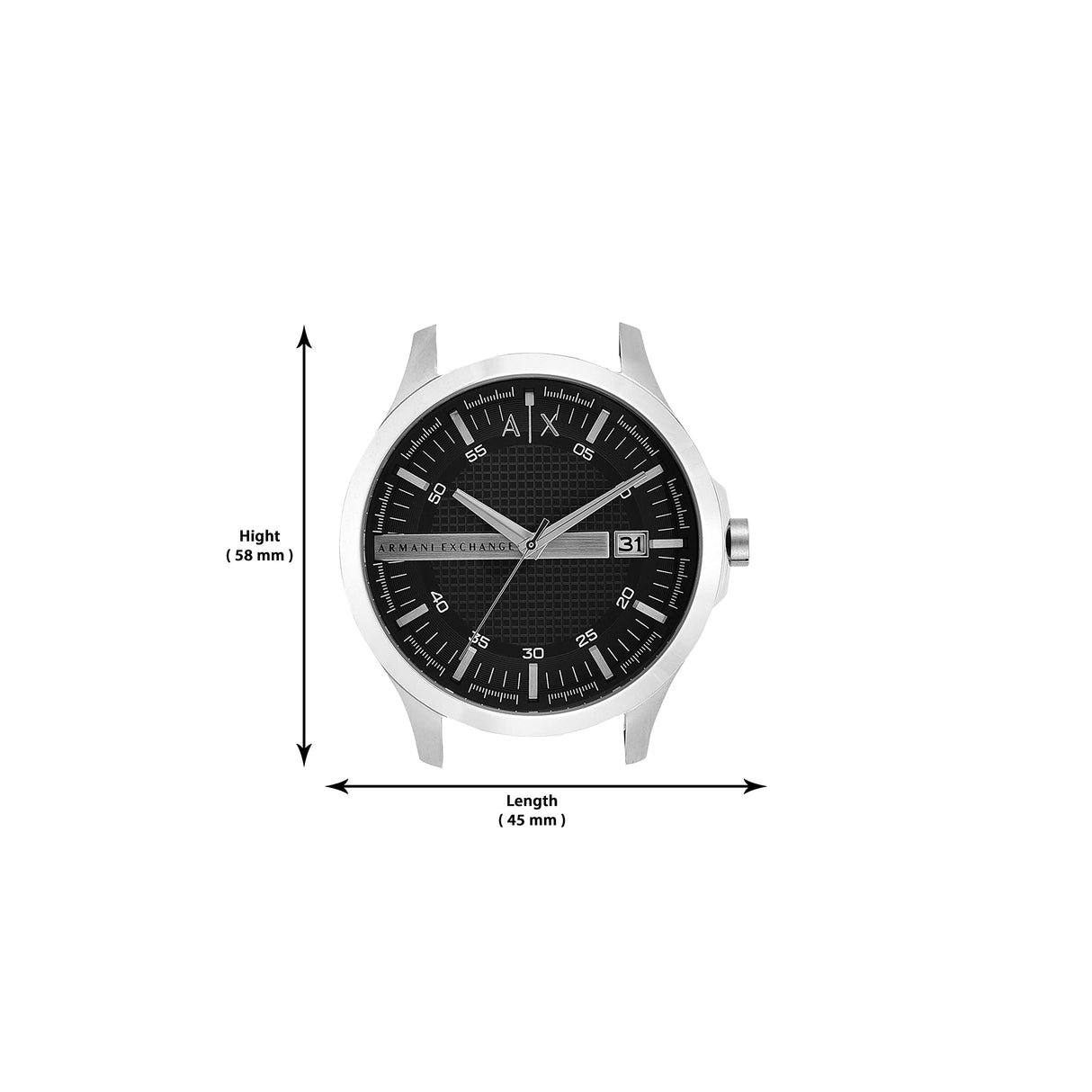 Armani Exchange Reloj hombre, Movimiento cronógrafo de cuarzo y caja de 46mm con correa de piel, Negro y Gris