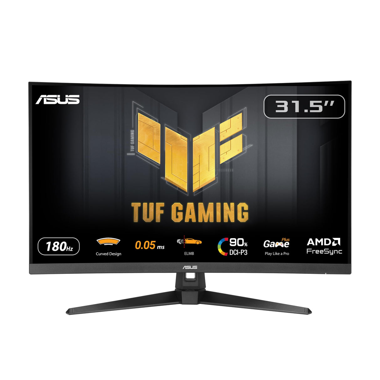 ASUS TUF Gaming VG32WQ3B Monitor Gaming QHD de 31.5 Pulgadas, Curvo, 180 Hz, ELMB, FreeSync, Tiempo de Respuesta de 0.5 ms, 90% DCI-P3, HDR, DisplayWidget Center