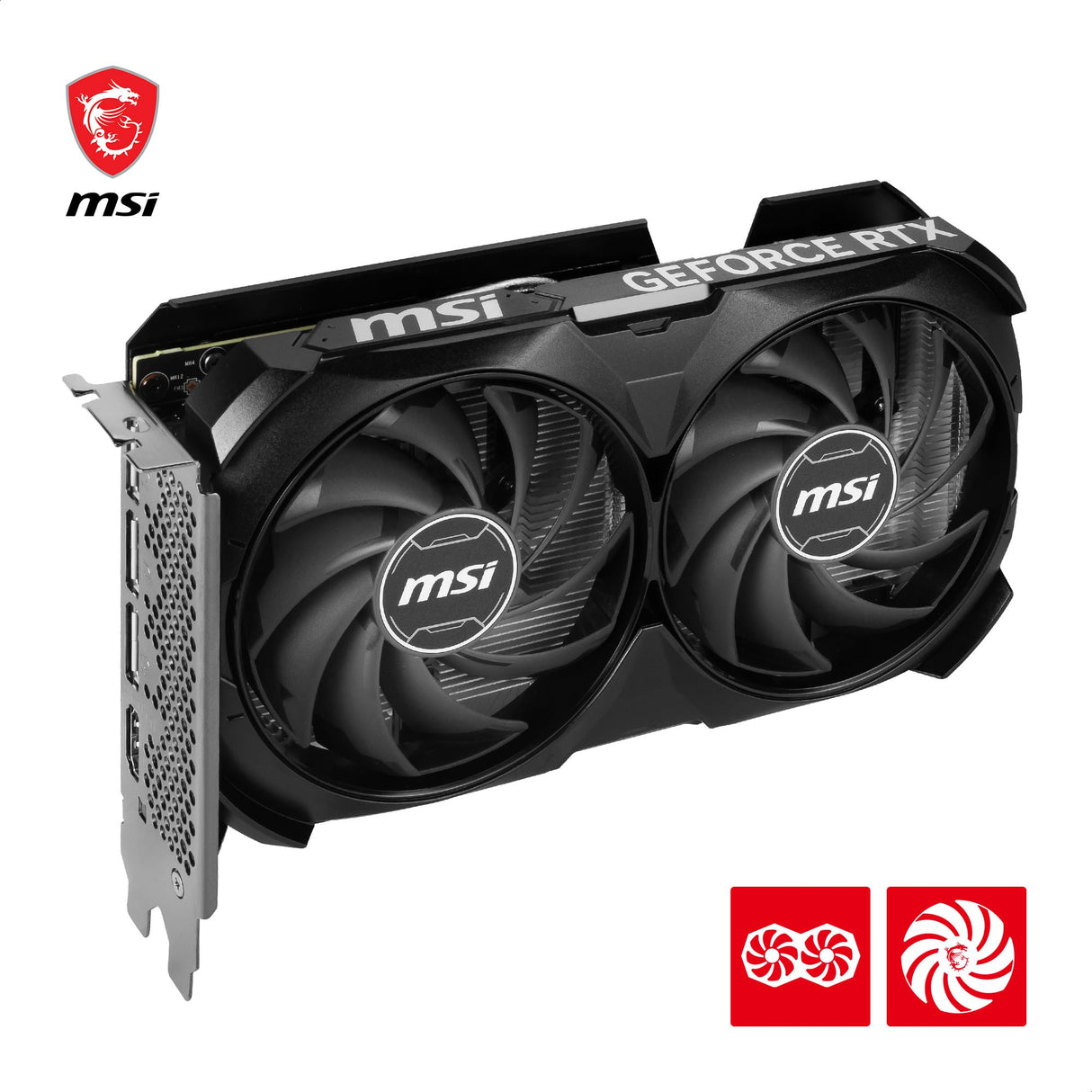 MSI GeForce RTX 4060 Ti VENTUS 2X BLACK 16G OC Tarjeta Gráfica - RTX 4060 Ti, 16GB GDDR6, 16GB, PCIe 4.0 - 2 x TORX Fan 4.0 - HDMI 2.1a, DisplayPort 1.4a, Estándar