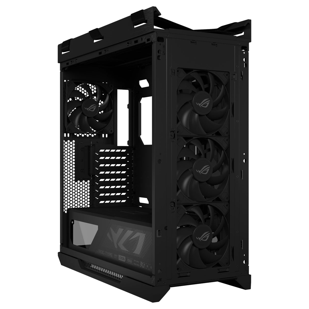 ASUS ROG Strix Helios II GX601S - Chassis EATX Gaming de Aluminio, diseño de Rejilla de Diamantes, 4 Ventiladores, gestión vertátil de Cables, Controlador ARGB, USB-C, Correas de Transporte - Negro