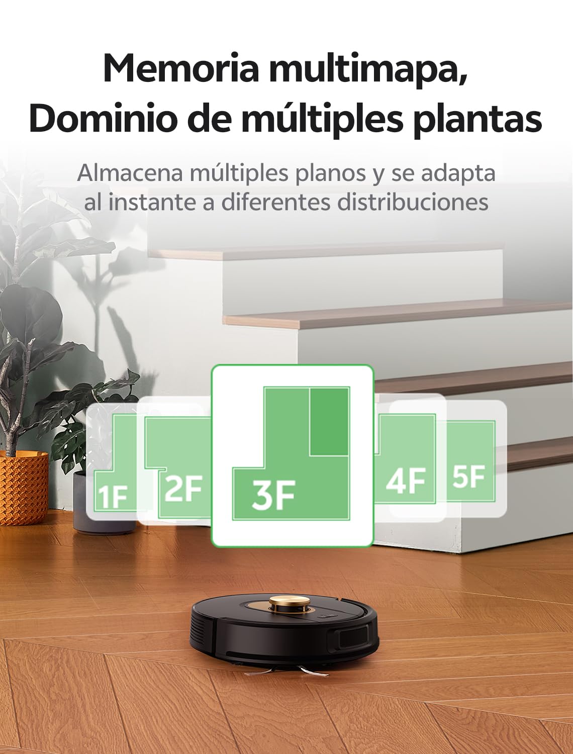 Vexilar W9 Robot Aspirador y Fregasuelos,Potente Succión de 5000Pa, Robot Aspirador con Navegación Láser, Mapa Inteligente Multicapa, Larga Autonomía, Adecuado para Suelo, Alfombras, Pelo de Mascotas