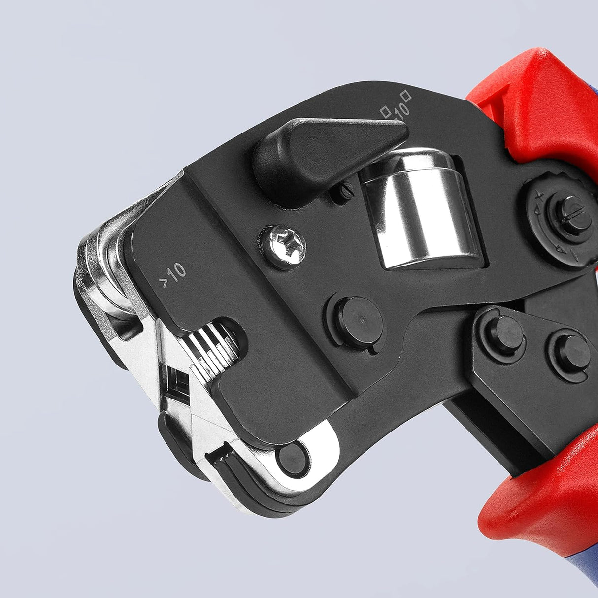 Knipex Alicate autoajustable para crimpar punteras huecas de acceso frontal bruñido, con fundas multicomponentes 190 mm 97 53 09