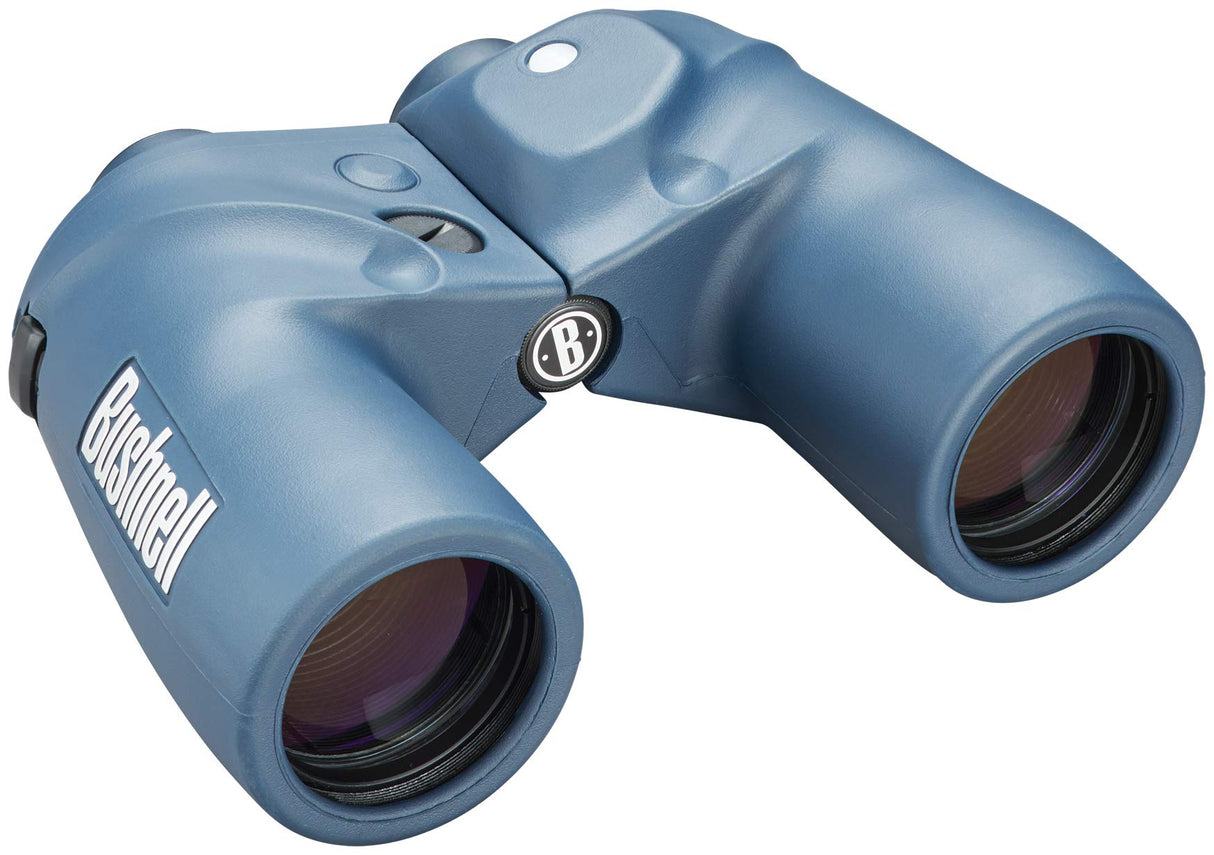 Bushnell - Marine - 7x50 - Azul - Prisma Porro - Telemetro interno - Brújula iluminada - Impermeable - Observación de aves - Visitas turísticas - Viajes - Vida silvestre - Prismáticos - 137500