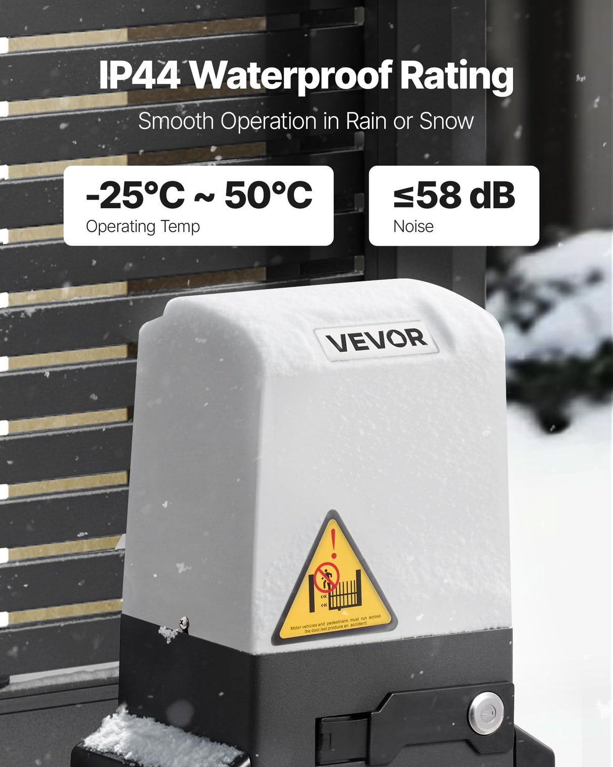 VEVOR Abridor de Puerta Corrediza Eléctrico 550 W para Puertas de hasta 25 m Carga de 1500 kg con Cremallera de Nailon, Sensor Infrarrojo, 2 Controles Remotos, Sistema de Apertura de Portones 10 m/min