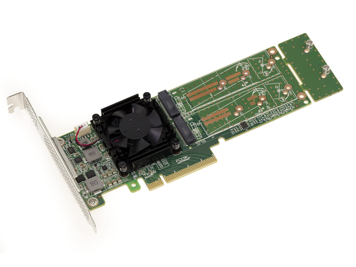 Kalea-INFORMATIQUE Tarjeta controladora M2 PCIe 3.0 x8 para 2 SSD M.2 NVMe M Key. Chipset PLX PEX 8747-32 GB por SSD, 64 G en Total. Perfil Alto y bajo.