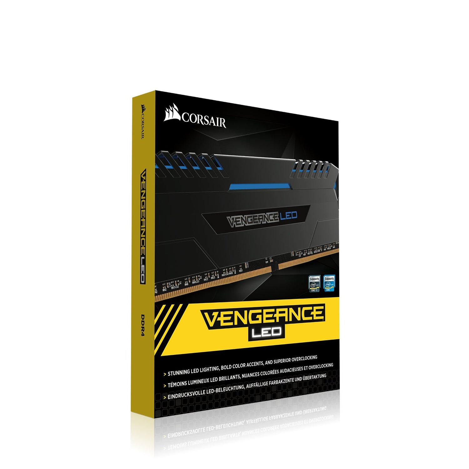 Corsair Vengeance LED - Kit de Memoria Entusiasta de 64 GB (4 x 16 GB, DDR4, 3200 MHz, C16, XMP 2.0) Negro con Azul LED iluminación