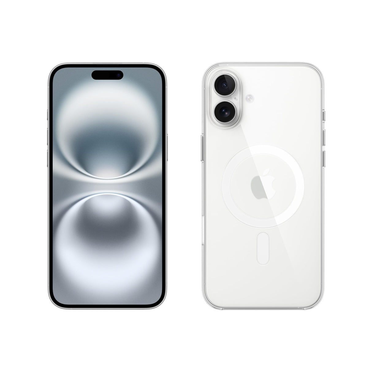 Apple iPhone 16 Plus (128 GB) - Blanco + Funda Transparente con MagSafe