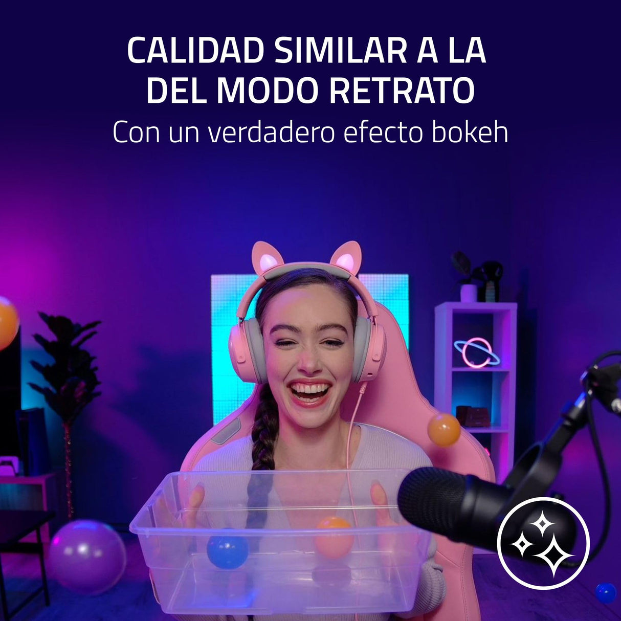 Razer Kiyo Pro Ultra - Cámara Web 4K para creación de contenidos y Streaming (Ultra High Dynamic Range-UHDR, UltraHD 4K 30 FPS/1080P 60 FPS, autoenfoque con IA, Sensor de luz de 2,9 μm) Negro