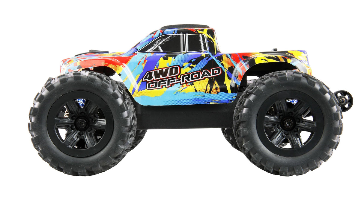 Amewi Hyper Go MTX20 Monster Truck brushless 1:20 RTR Incluye Mando a Distancia, batería, Cable de Carga