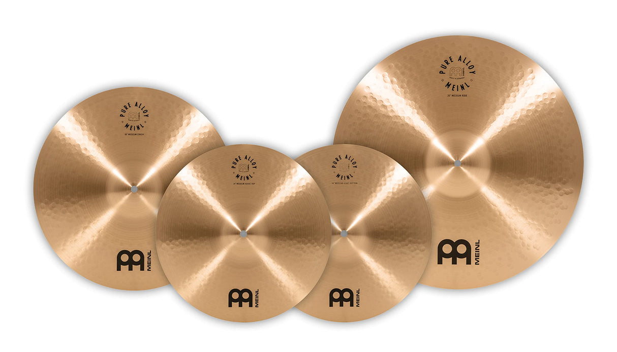 Meinl Cymbals Pure Alloy Cymbal Set - Juego de Platillos de Batería con 14 Hihats, 16 Crash e 20 Ride (35,56-50,80cm) Aleación pura de Bronce, Acabado Tradicional (PA141620)
