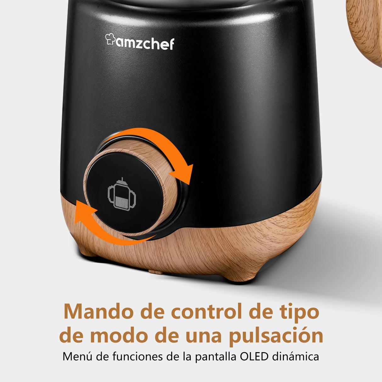 AMZCHEF 8-IN-1 Espumador de Leche Electrico 550 W | 600ml Calentador de Leche para Espumar Leche Caliente y Fría, Leche Caliente, Leche con Chocolate, Comida para Bebé a Base de Leche | Blanco