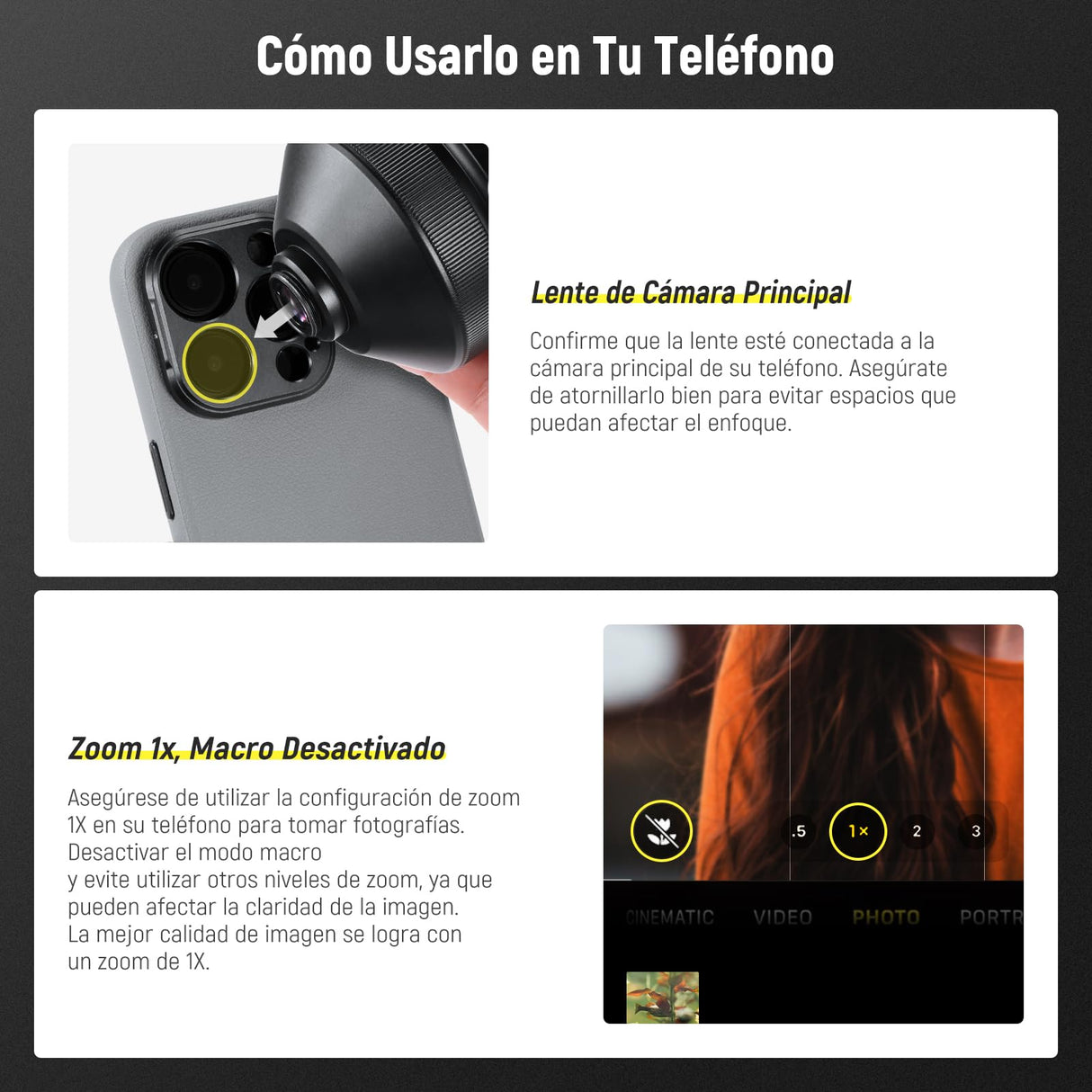 NEEWER HD 85MM Lente Teleobjetivo Teléfono Solo para 17mm Placa Posterior Rosca, Aumento 2.5X Compatible con SmallRig NEEWER iPhone Samsung Funda para Teléfono con 17mm Lentes Adaptador, LS-59