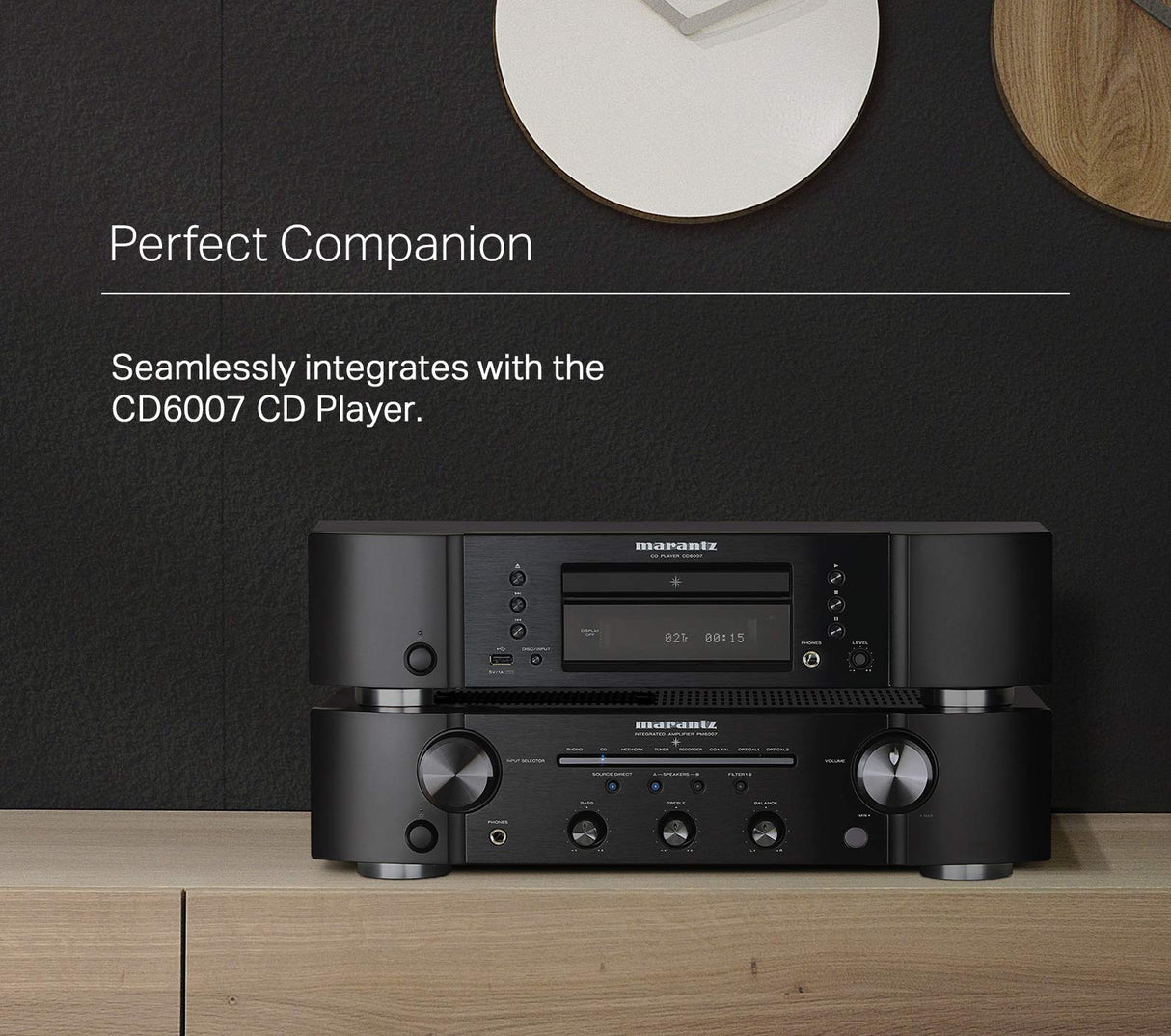 Marantz Pm6007 Amplificador Hi-Fi Estéreo, 2 X 60 W, Entrada Óptica, Entrada Phono, Salida de Subwoofer, Color Plata Oro