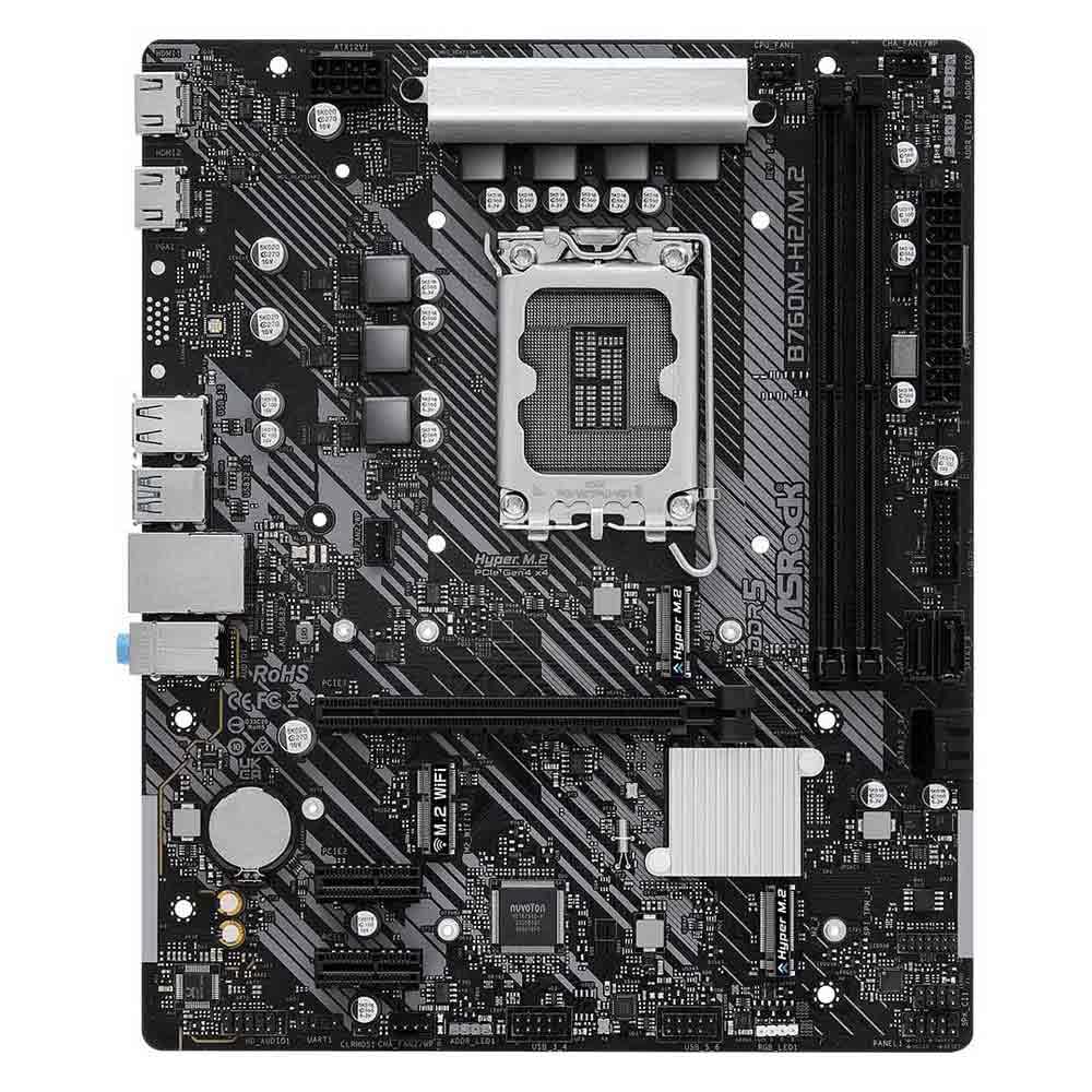 Asrock B760M-H2/M.2, Intel B760, 1700, Micro ATX, 2 DDR5, 2 HDMI, 2.5G LAN, PCIe4, 2X M.2