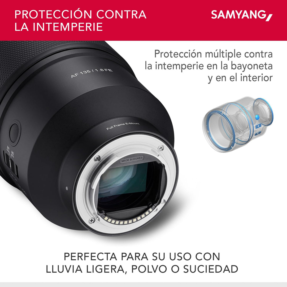 Samyang AF 135mm F1.8 FE para Sony E - lente teleobjetivo de formato completo y APS-C con enfoque automático, longitud focal fija brillante para cámara Sony con montura E