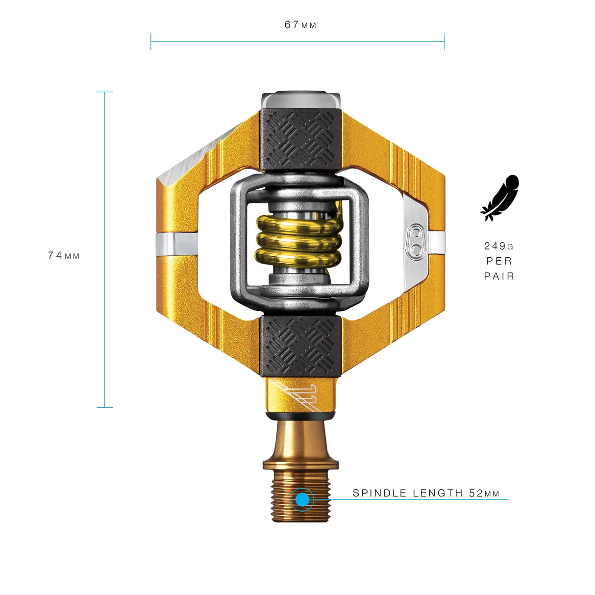 Crankbrothers Crank_Brothers_641300159847 Pedal de Bicicleta, Unisex Adulto, Dorado, Talla única