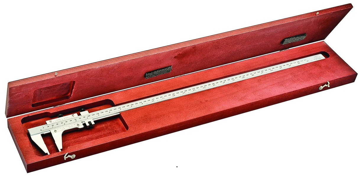 Starrett 123EMZ-24 - Calibre para vernier, acero, mandíbula estilo Nibib, rango métrico de 0 – 24 pulgadas, precisión de +/-0,0005 pulgadas, resolución de 0,001 pulgadas