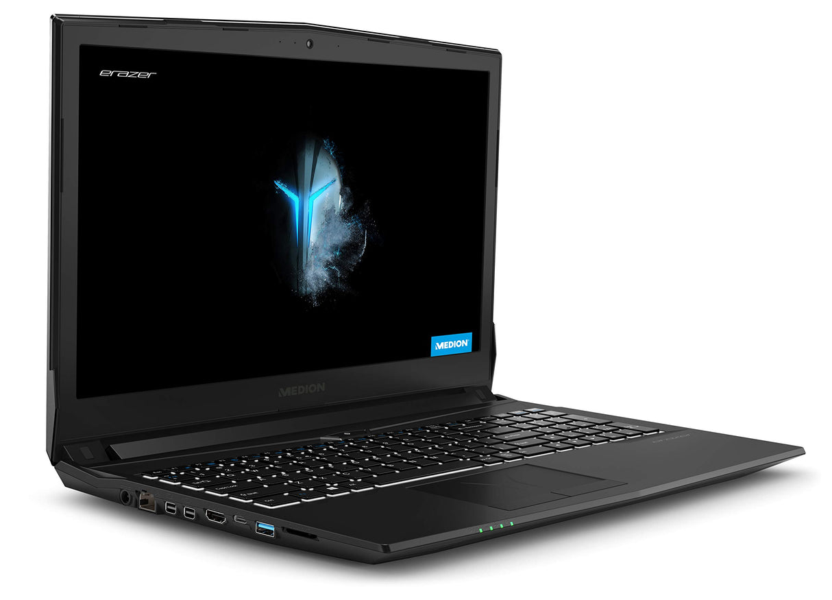 Medion ERAZER P6705 - Ordenador portátil 15,6" FullHD (Intel Core i7-8750H, 16GB RAM, 1TB HDD + 256GB SSD, Nvidia GTX1050Ti-4GB, Windows10) Negro - Teclado QWERTY español