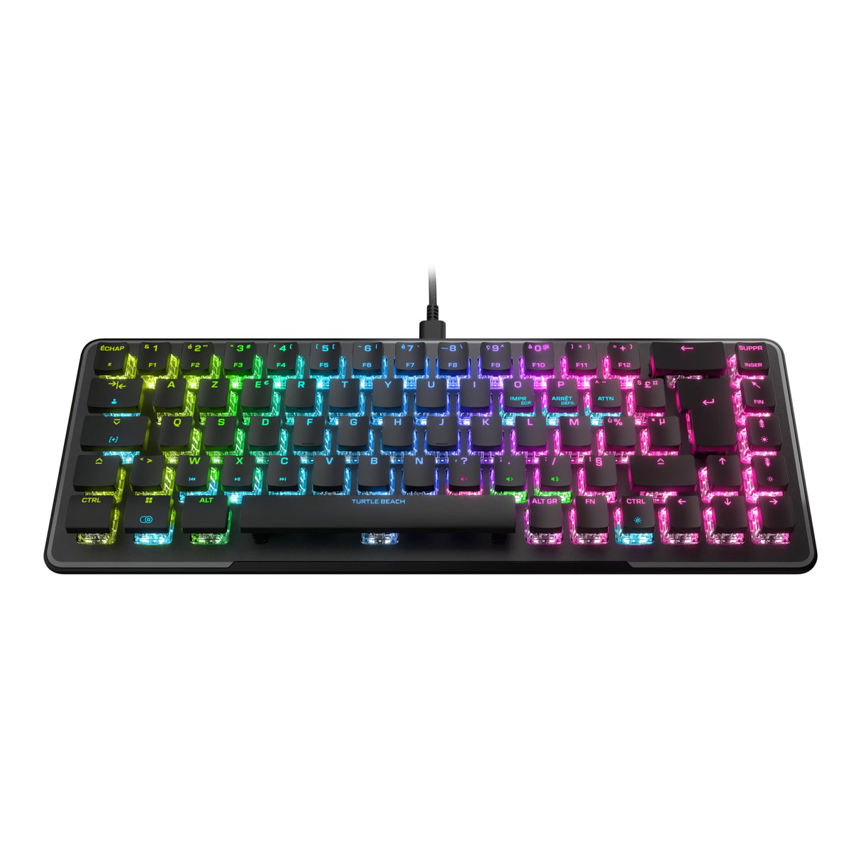 Turtle Beach Vulcan II Mini - Teclado óptico para Juegos 65% con iluminación RGB Personalizable, tecnología de duplicación de Botones, Placa de Aluminio - Negro