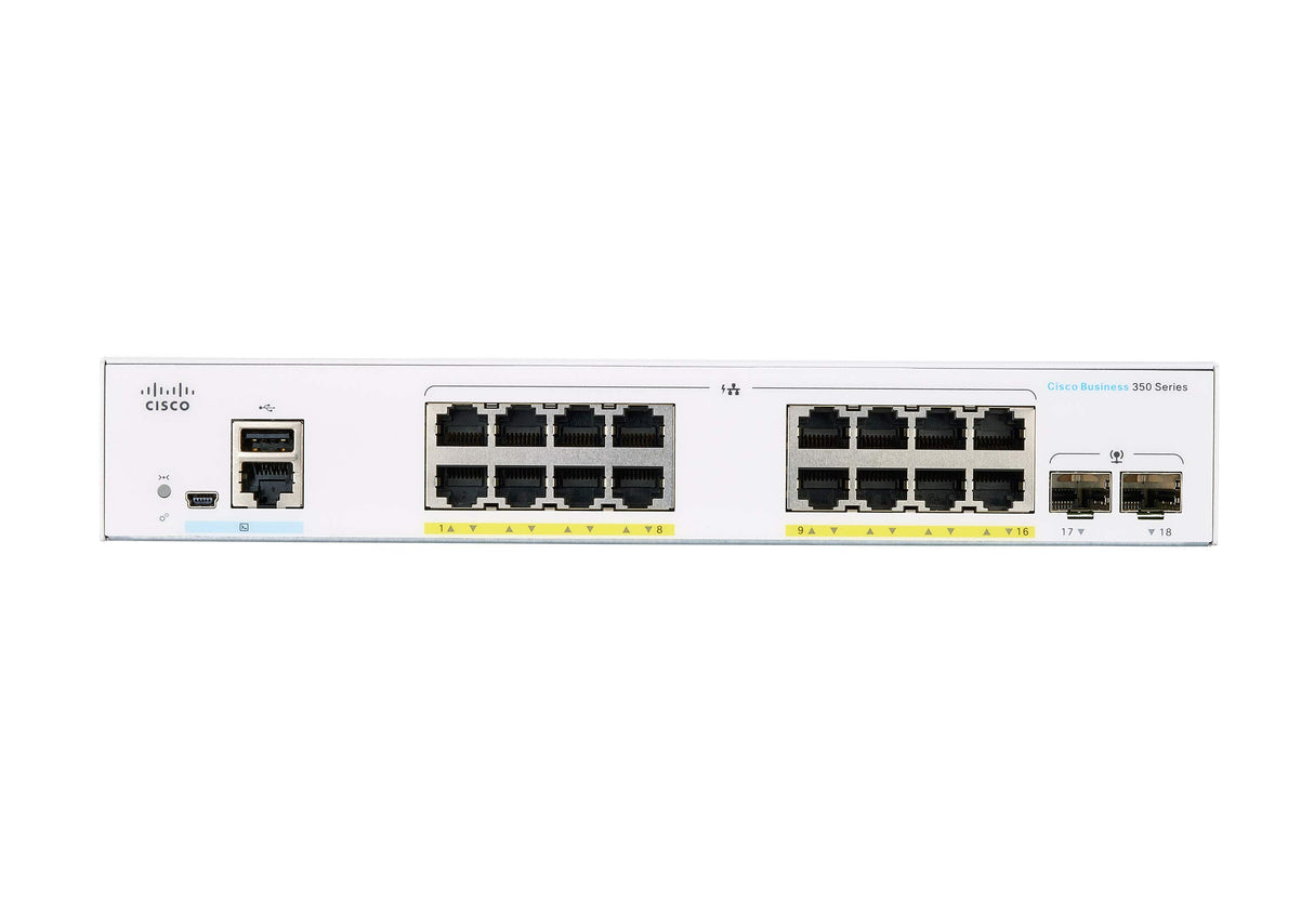 Cisco Switch gestionado Cisco Business CBS350-16P-2G | 16 puertos GE | PoE | 2 x SFP de 1 G | Protección limitada de por vida (CBS350-16P-2G)