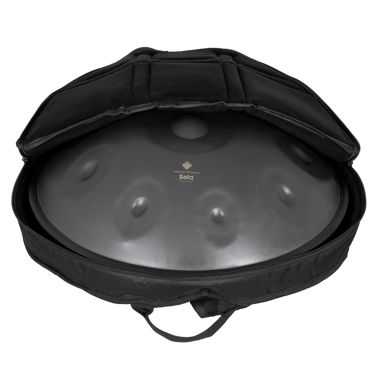 Sela Melody Handpan Gris Oscuro C# Kurd Humung-antioxidante y resistente a la corrosión, instrumento de percusión, 57 cm, grande, sin ruido, con bolsa acolchada, color negro mate, SE 308