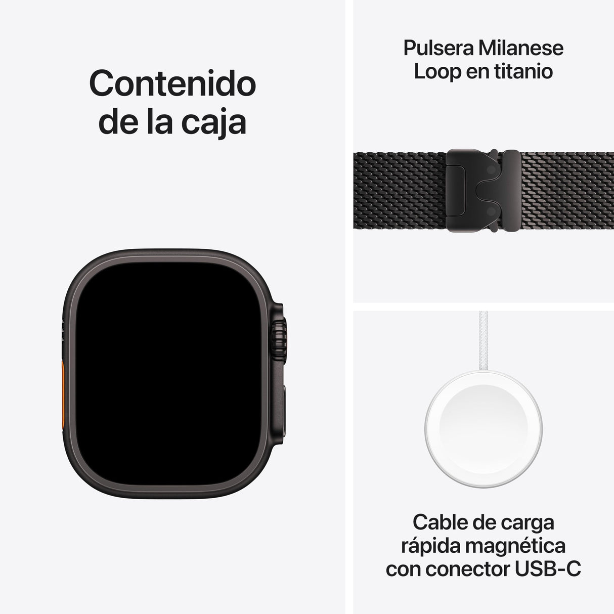 Apple Watch Ultra 2 GPS + Cellular Smartwatch, Reloj Deportivo con Caja de Titanio Negro Resistente de 49 mm y Pulsera Milanese Loop en Titanio Negro - Talla S. Monitor de entreno y Neutro en Carbono