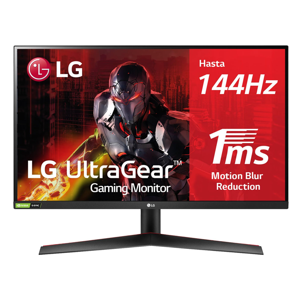 LG 27GN800-B - Monitor Gaming Ultragear 27", Nano IPS, 2560x1440, 16:9, 144 Hz, 1 ms/DPx1+HDMIx2/NVIDIA G-Sync Compatible, No Curvo, Inclinación Ajustable, Negro
