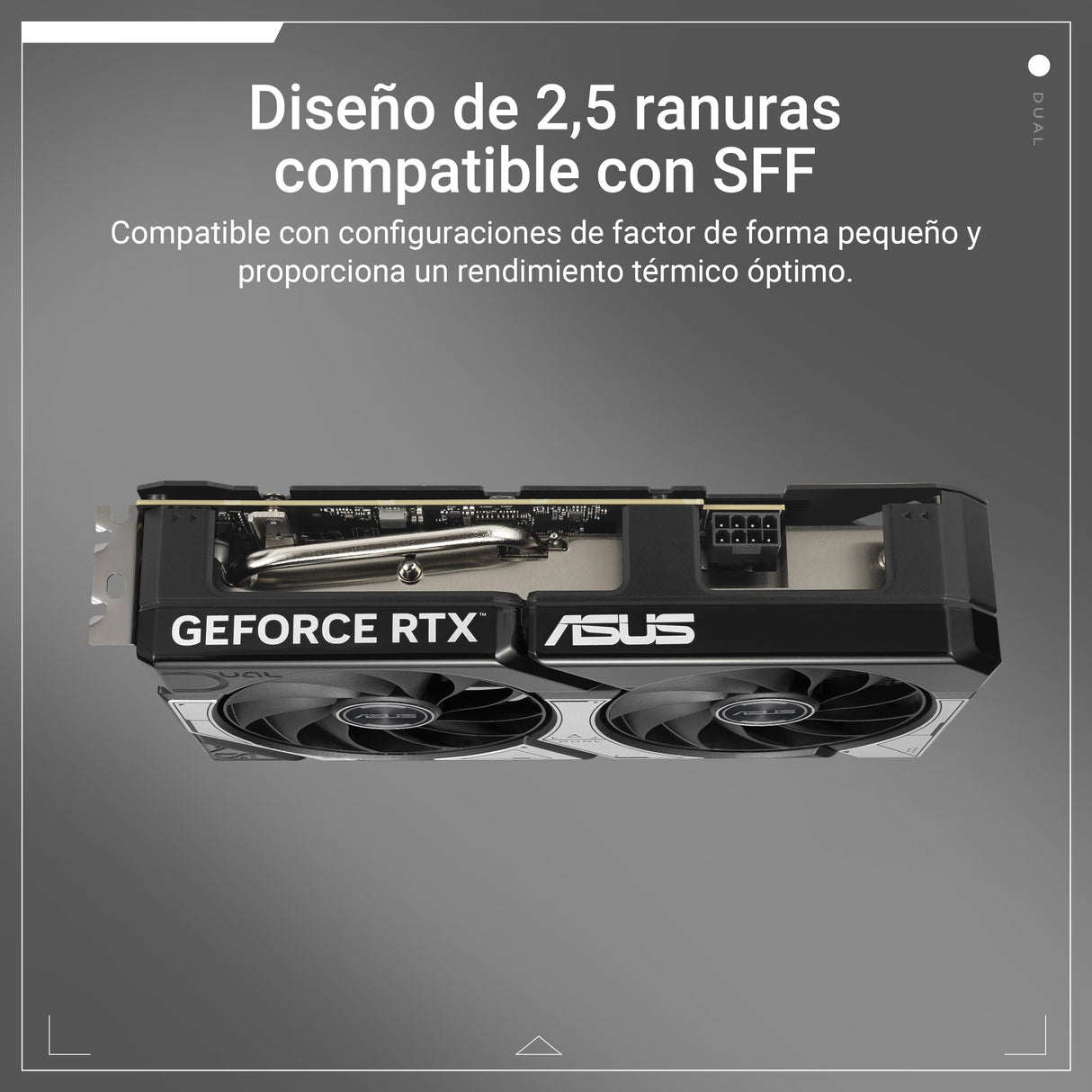 ASUS Dual GeForce RTX 5060 8 GB GDDR7 OC Edition Tarjeta gráfica (PCIe 5.0, 8 GB GDDR7, DLSS 4, HDMI 2.1b, DisplayPort 2.1b, diseño de 2,5 Ranuras, diseño de Ventilador Axial-Tech, tecnología 0dB)