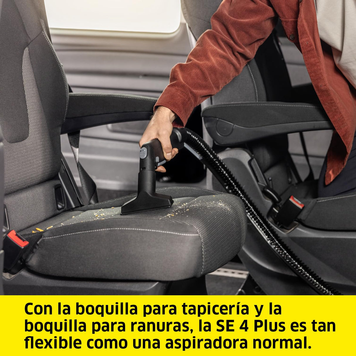 Kärcher Lava-aspiradora SE 4 Plus, Manguera de aspiración con pulverizador, depósitos de 4 l, boquillas de Lavado para alfombras, tapicerías, Suelos y Ranuras, con Accesorios para Suelos Duros