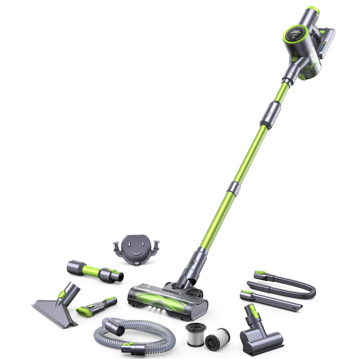 kalado KCV600 Aspiradora Escoba Sin Cable 33kpa/480w, 10 En 1 Aspiradora Sin Cable Potente 50 Mins, Anti-Enredos, Pantalla Táctil LED, Adecuada para Suelos/Alfombras/Pelos De Mascotas