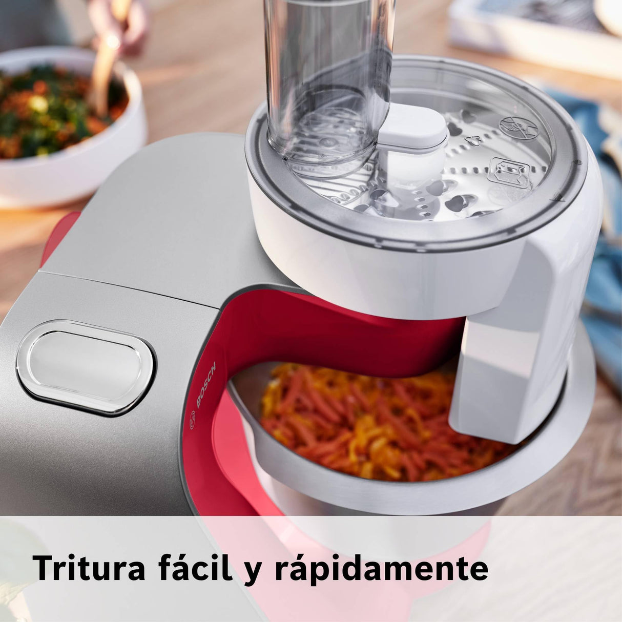 Bosch MUM5 CreationLine - Robot de cocina, potencia de 1000 W, 7 velocidades + función Pulse, color rojo