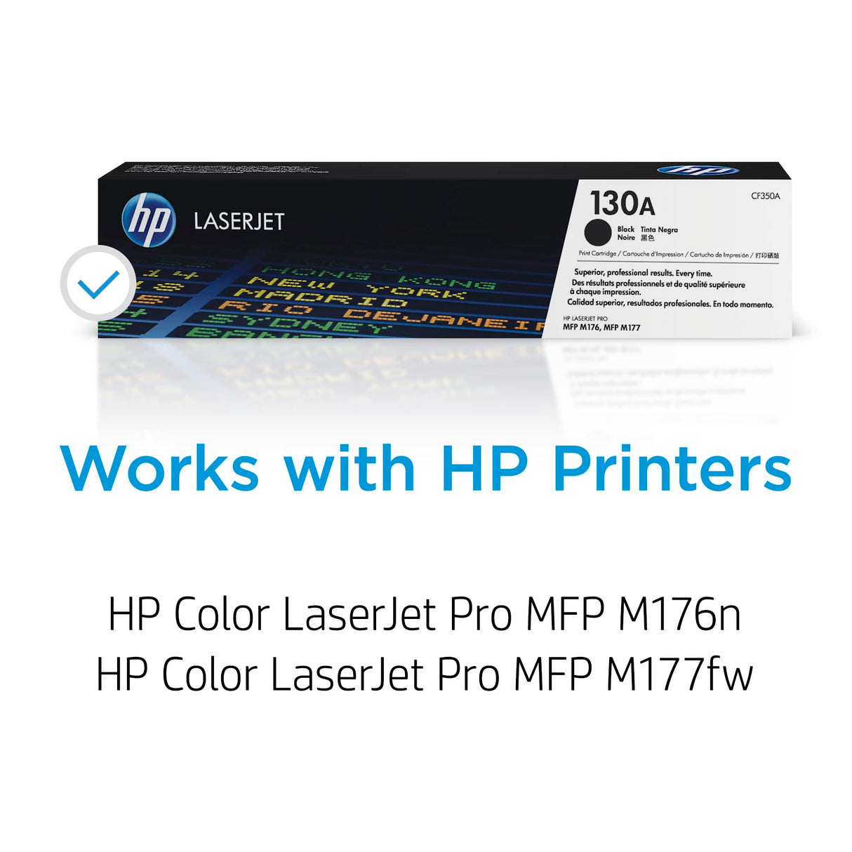 HP 130A CF350A, Negro, Cartucho Tóner Original, de 1.300 páginas, para impresoras HP LaserJet Pro MFP M176n y MFP M177fw
